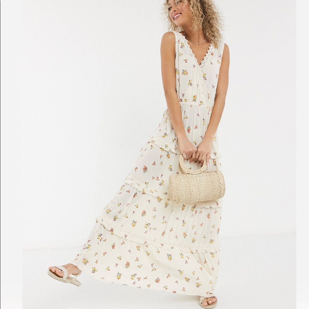 ASOS sleeveless tiered maxi dress